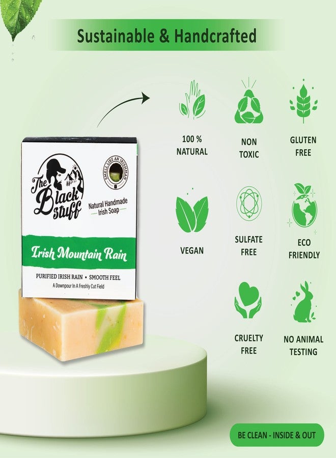 The Black Stuff All Natural Bar Soap for Men Handmade Cold Process Soaps with Organic Ingredients and Essential Oils - Mens Soap for Daily Use, Irish Mountain Rain Body Soap - Image 4